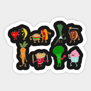 Food fight Sticker